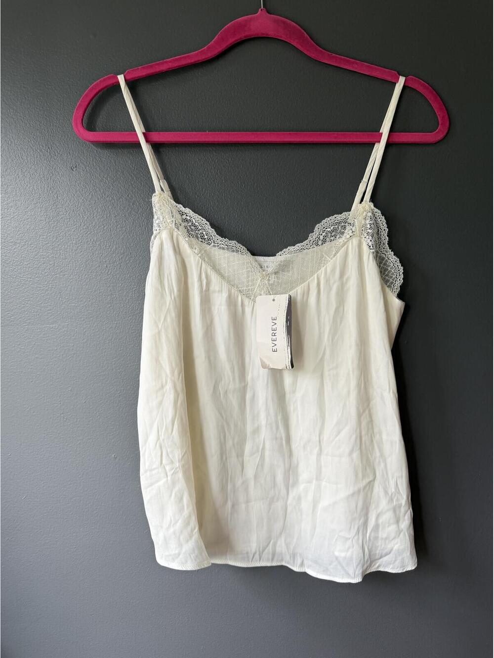 Allison Joy Evereve Kiera Lace Trim Cami Ivory Size S